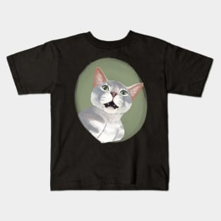 Silver Tabby :: Canines and Felines Kids T-Shirt